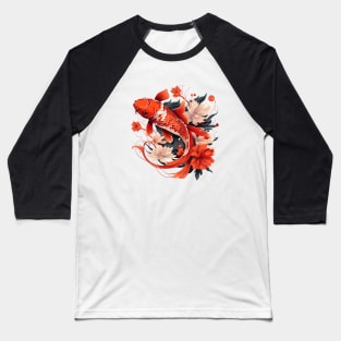 Koi Fish In A Pond Baseball T-Shirt